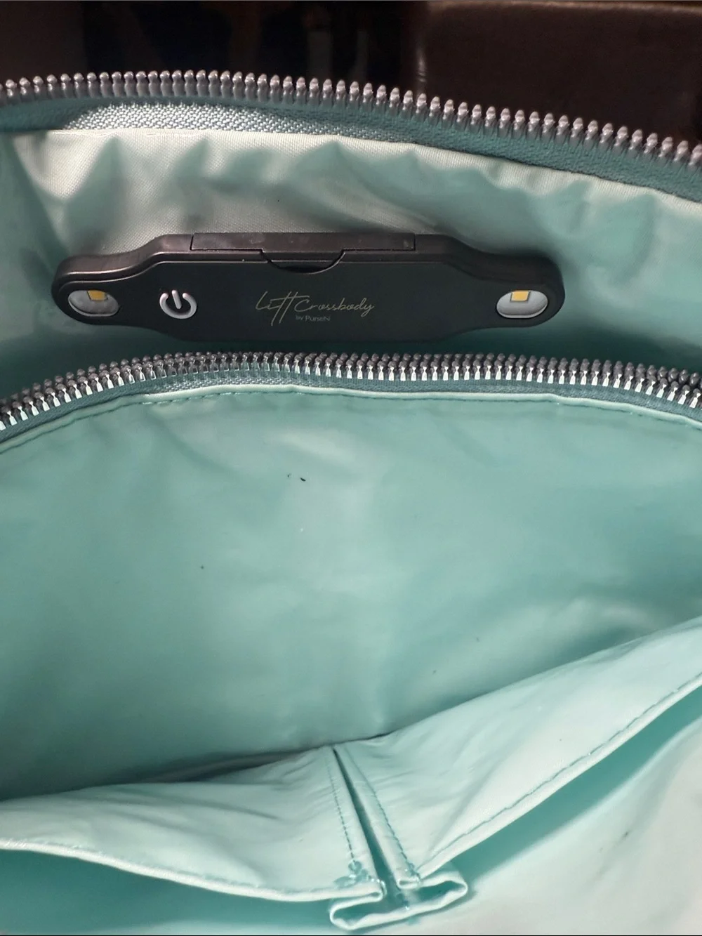 PurseN Litt Teal Snakeskin Getaway Wristlet Makeup Case